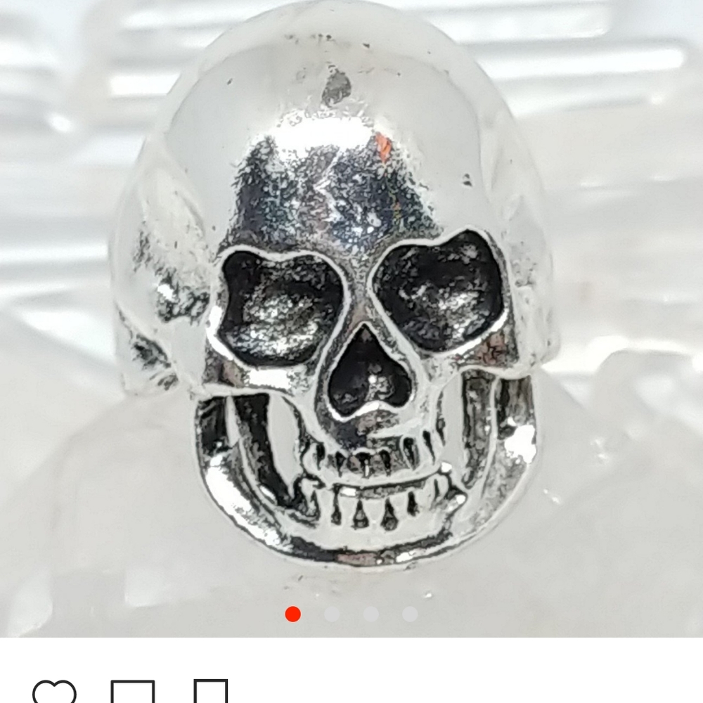 NEW Steel Skull Adjustable Ring